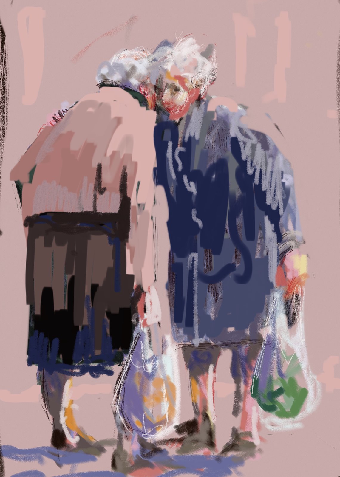 Old Friends, Digital drawing, by artist Kathleen Mack