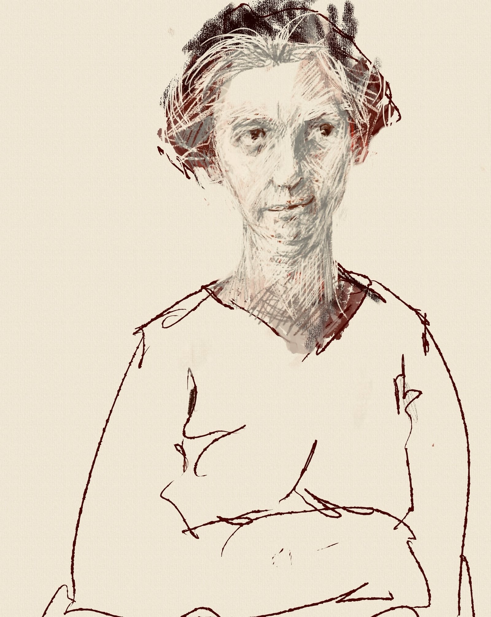 Disbelief, Digital drawing, by artist Kathleen Mack