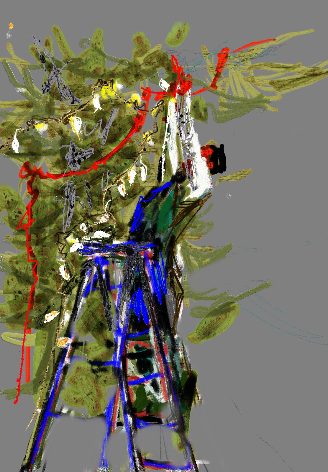 Deck the Halls, Digital drawing, by artist Kathleen Mack