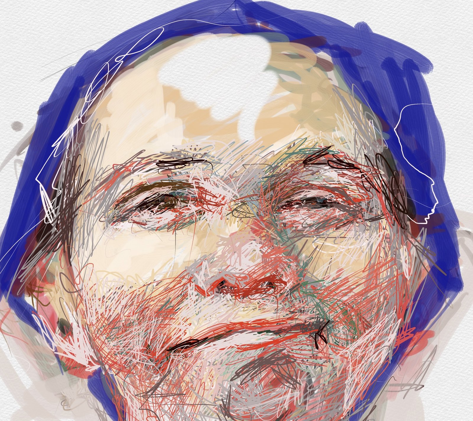 Satisfied, Digital drawing, by artist Kathleen Mack